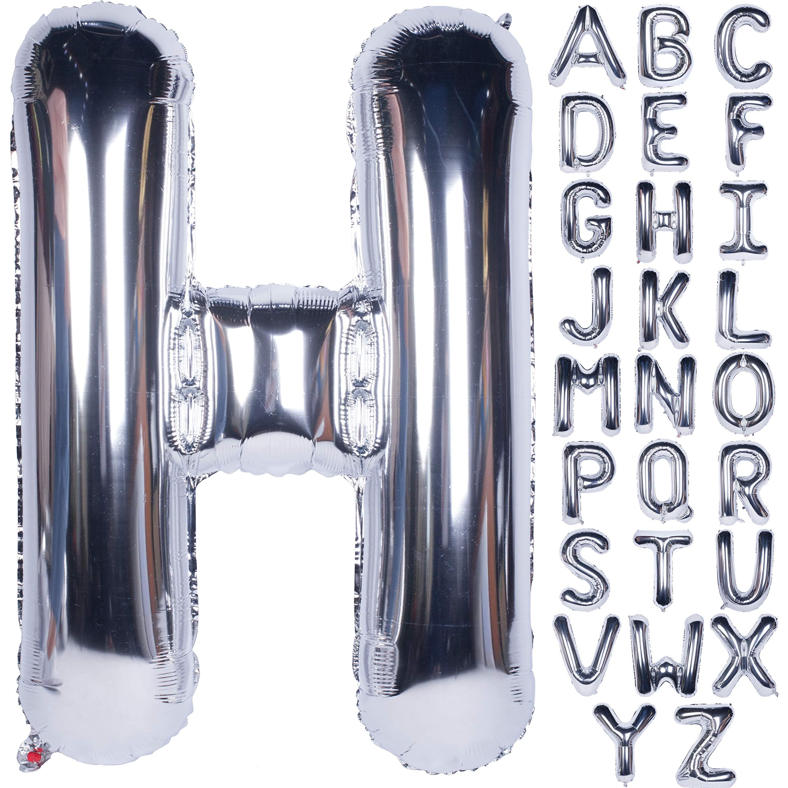 Letter Balloons 40 Inch Giant Jumbo Helium Foil Mylar for Party Decorations Silver H