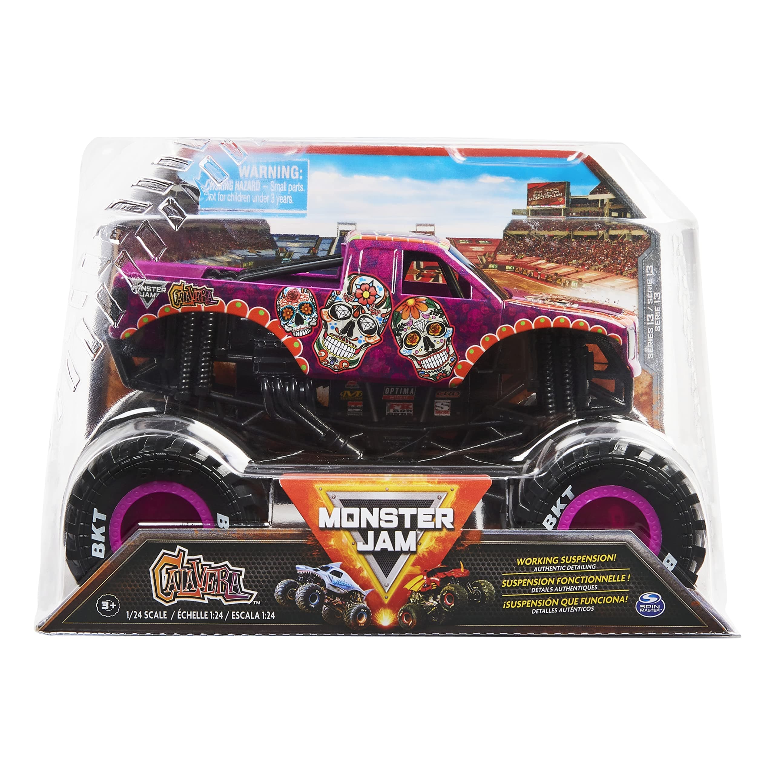 Monster Jam, Official Calavera Monster Truck, Collector Die-Cast Vehicle, 1:24 Scale, Kids Toys for Boys Ages 3 and up