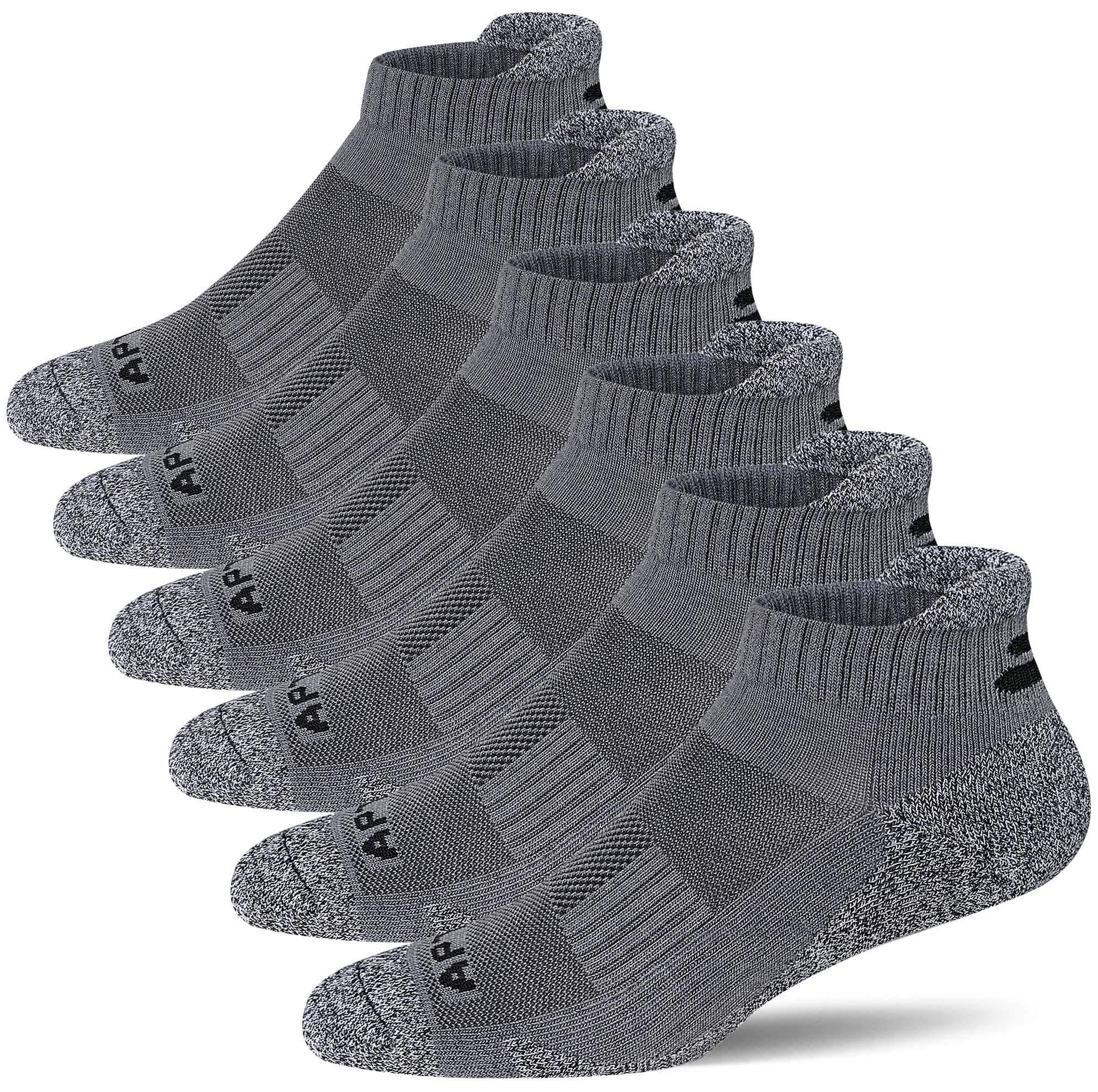 APTYID Men's Ankle Athletic Cushioned Breathable Running Socks (6 Pack)