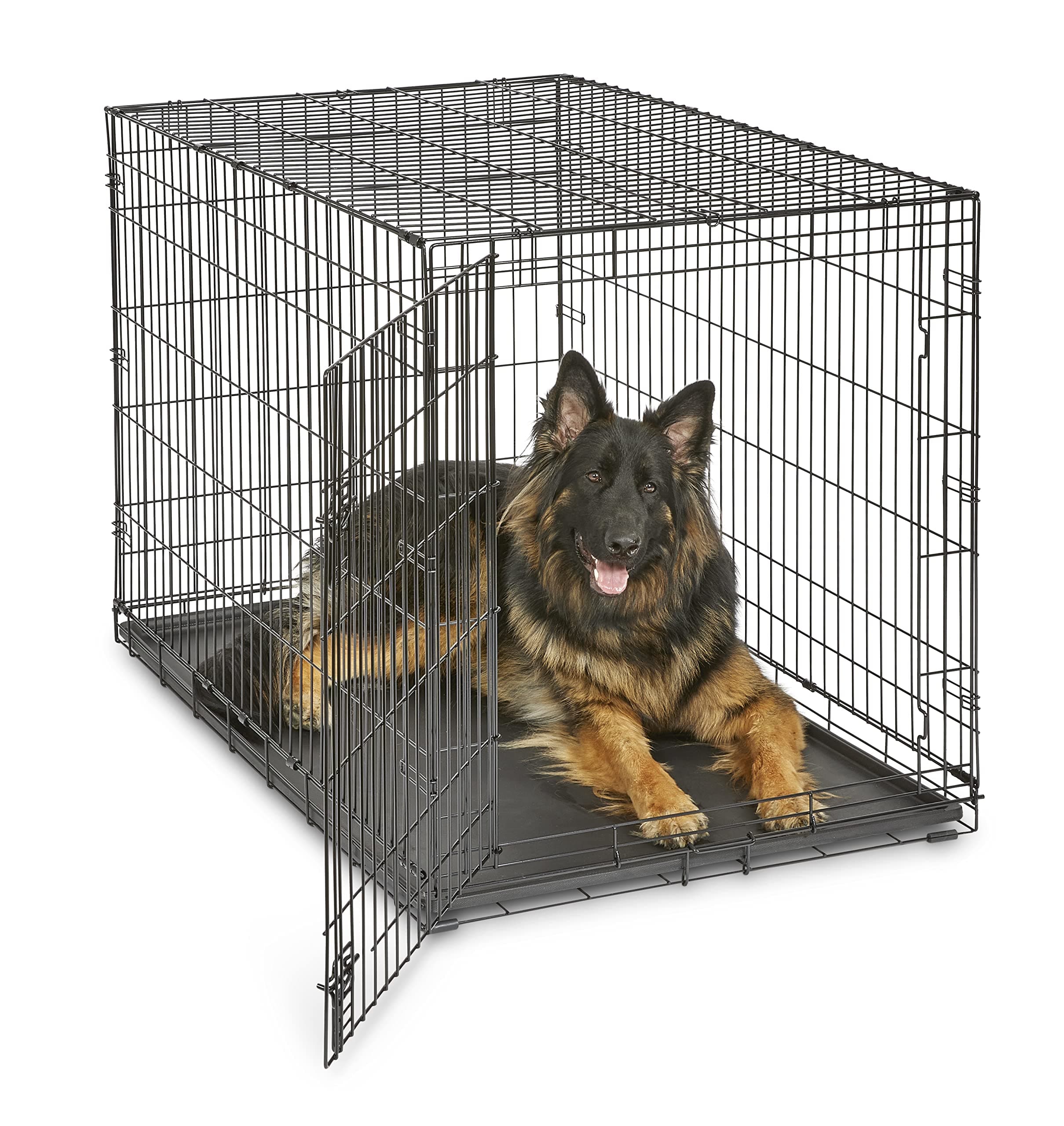 New World Single Door Folding Metal 122 cm Dog Crate, Enhanced Security, Includes Leak-Proof Pan, For Extra-Large Sized Breeds