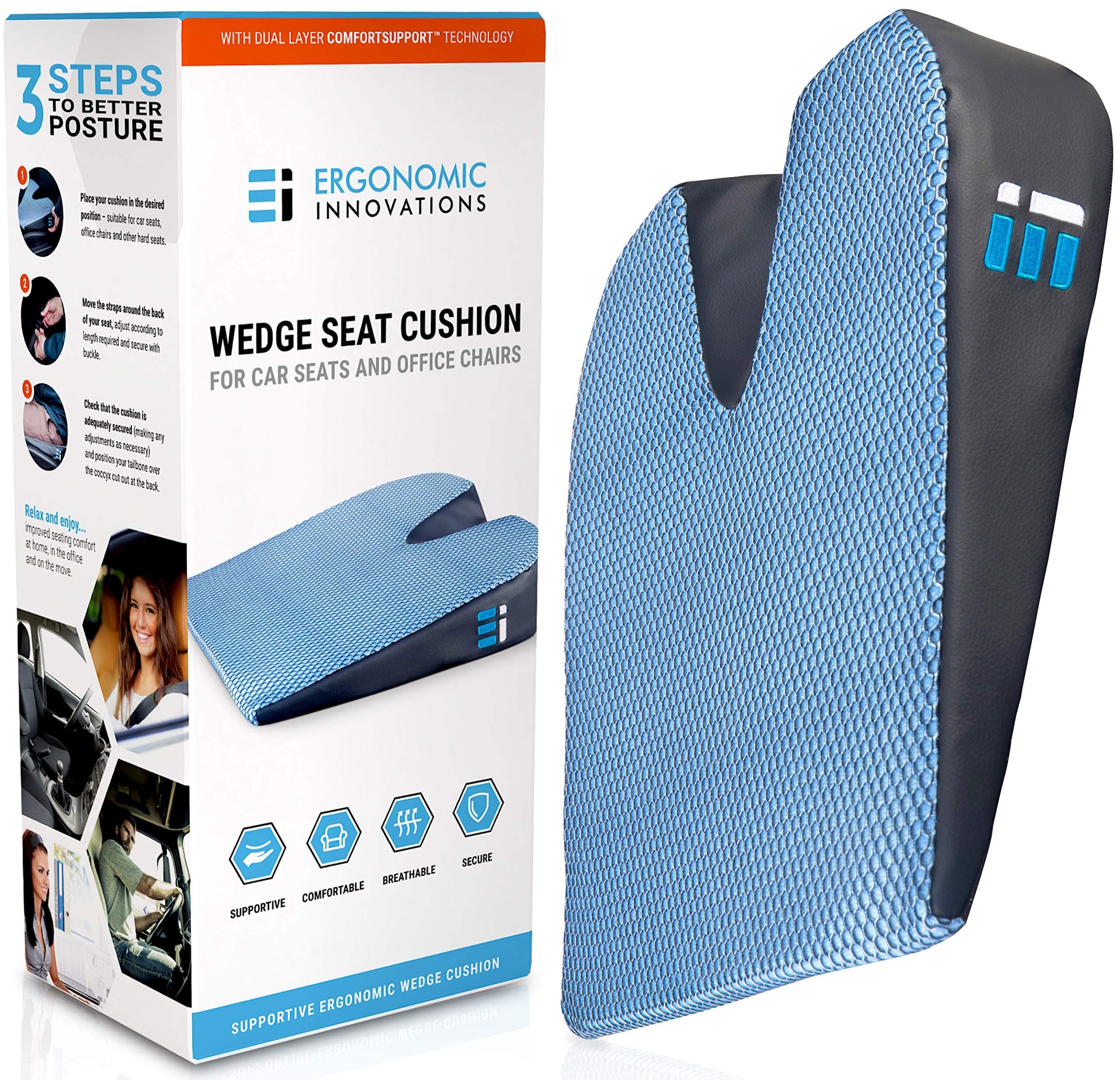 Wedge Seat Cushion for Car and Office Chair