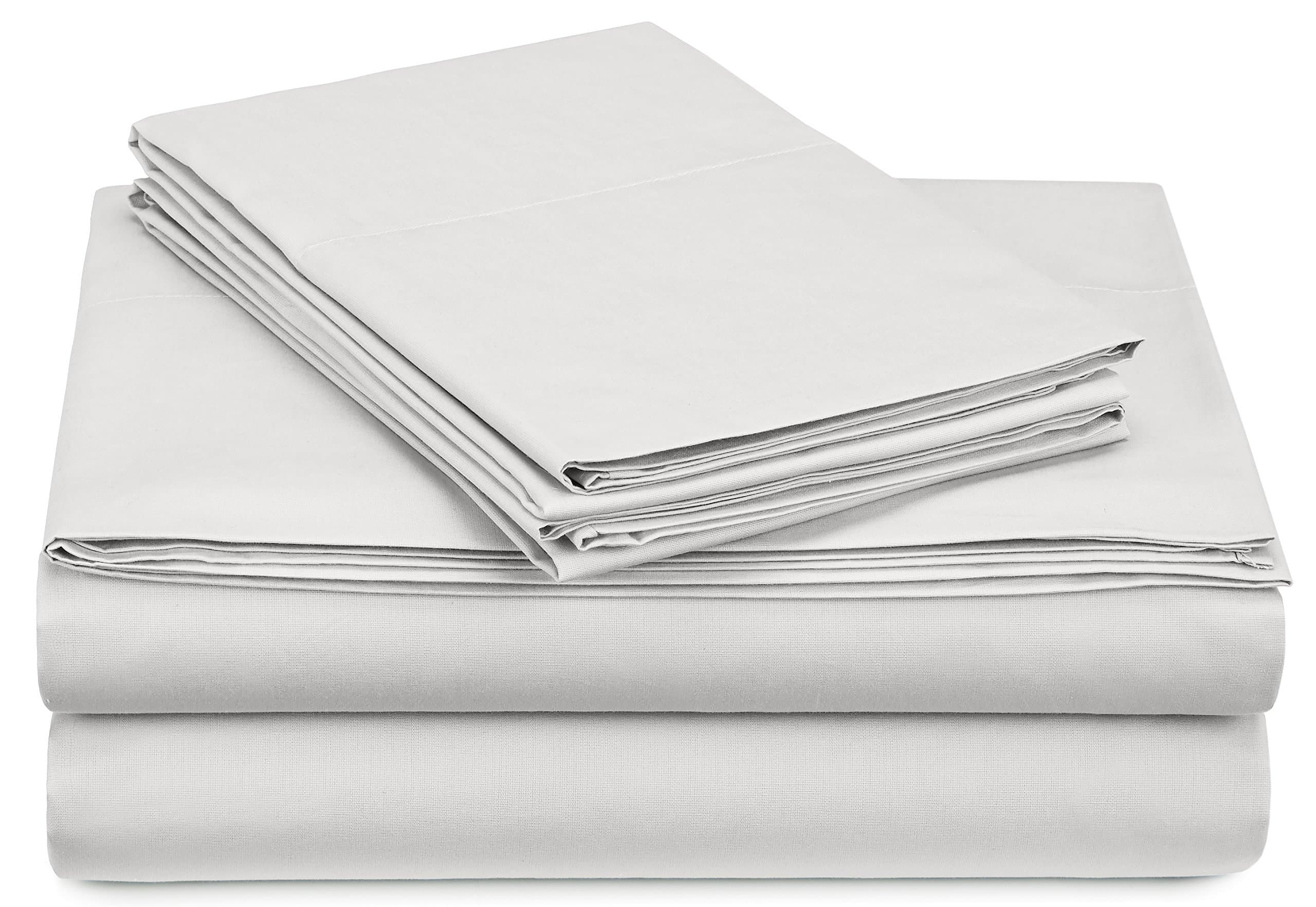 Amazon Brand – Pinzon 300 Thread Count Percale Cotton Sheet Set - Twin, White