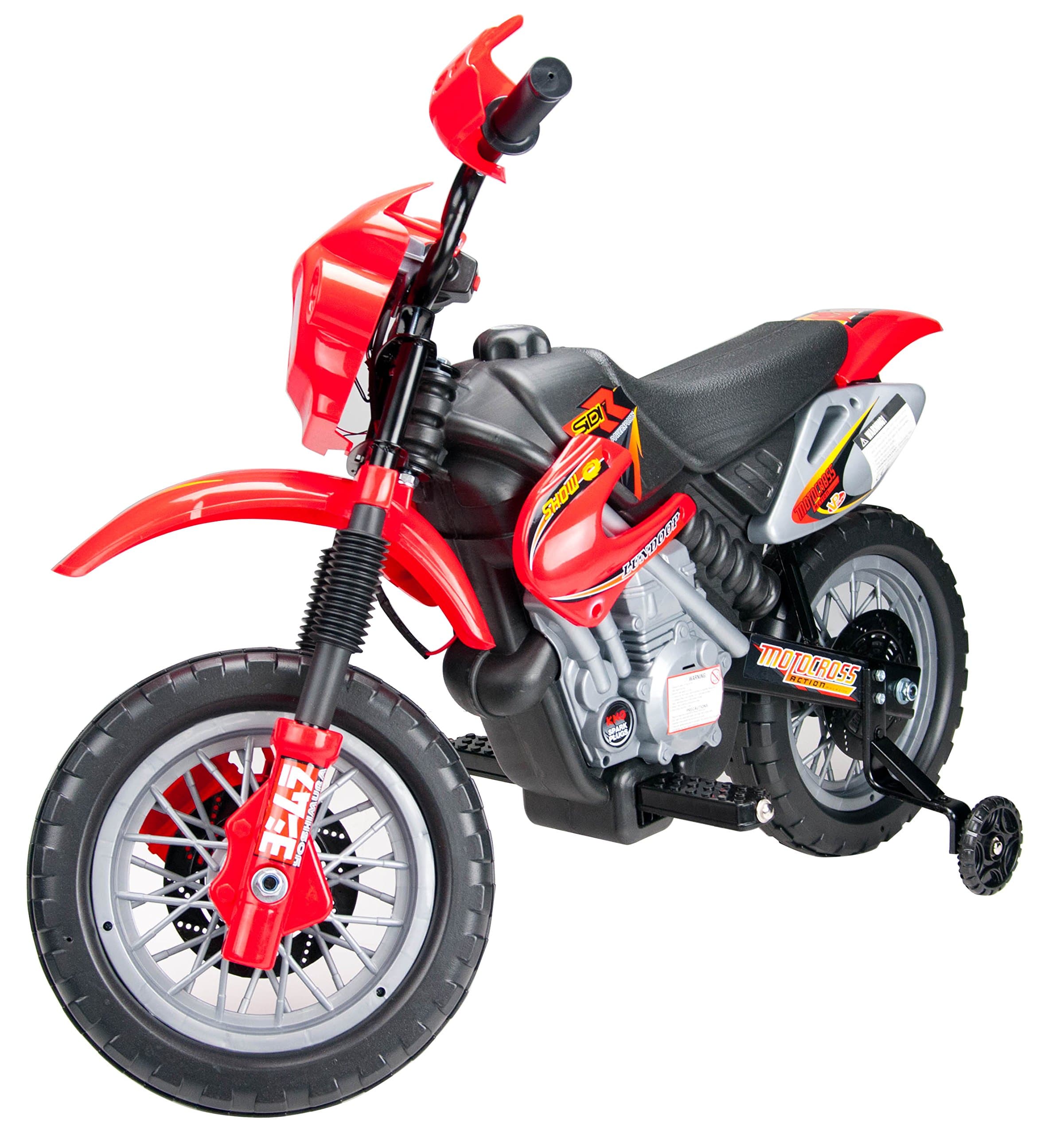 KIDS RIDE ON MOTOCROSS SCRAMBLER MOTORBIKE ELECTRIC 6V BATTERY BIKE CAR JT014 (RED)