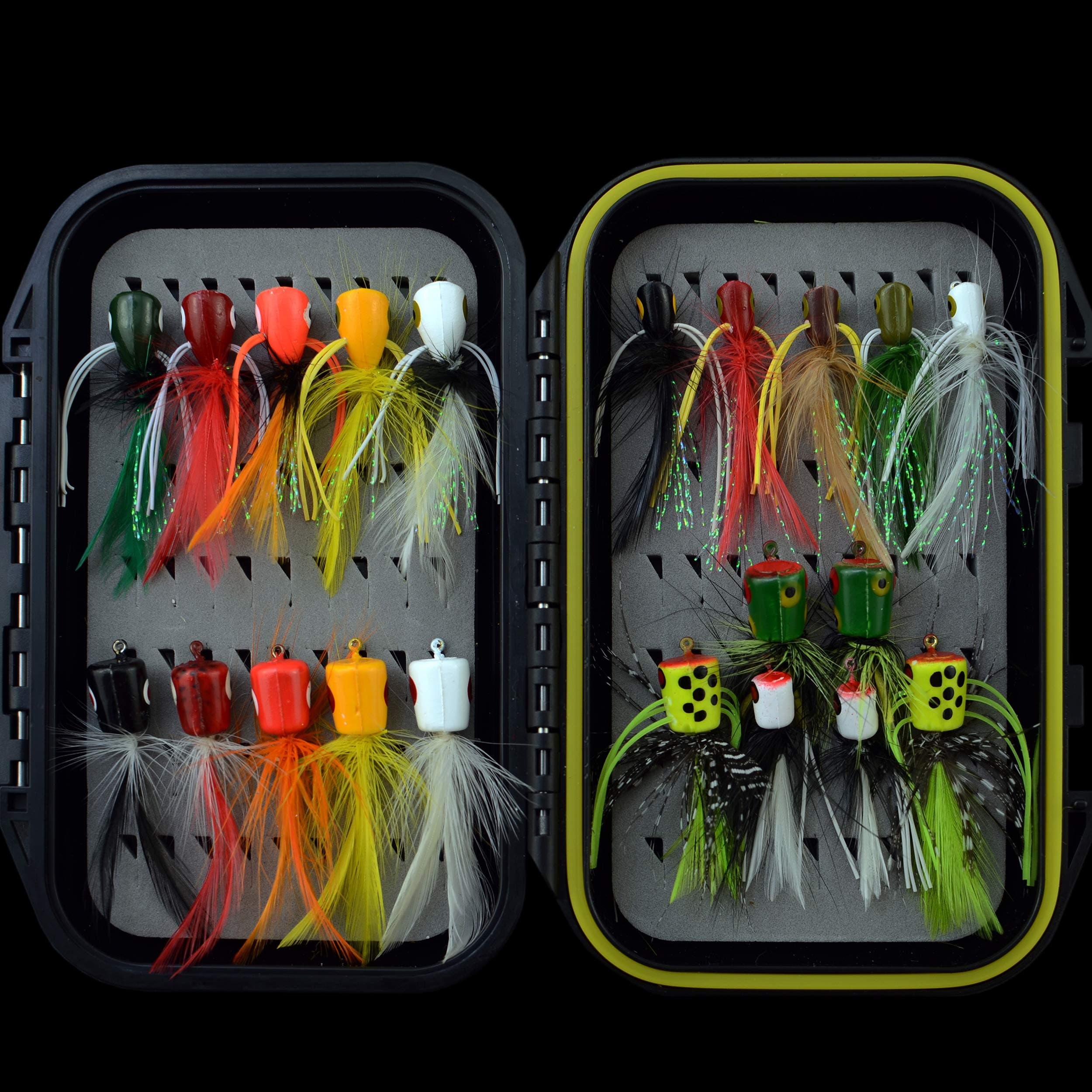 Fly Fishing Flies Kit/Trout/Salmon/bass Flies Streamers Dry/Wet Flies.Nymphs,Fly Poppers (with Waterproof Fly Box)