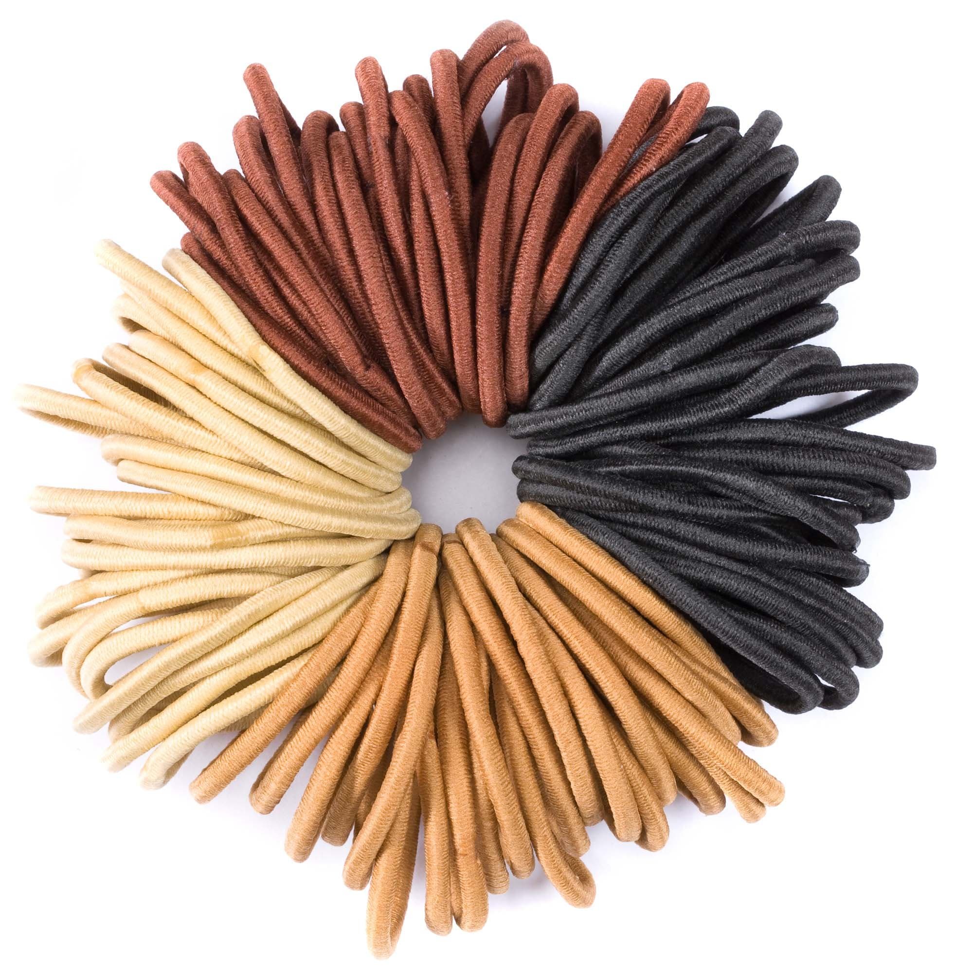 50 Quality Thick Endless Snag Free Hair Band Elastics Bobbles Bands Ponios (Natural)