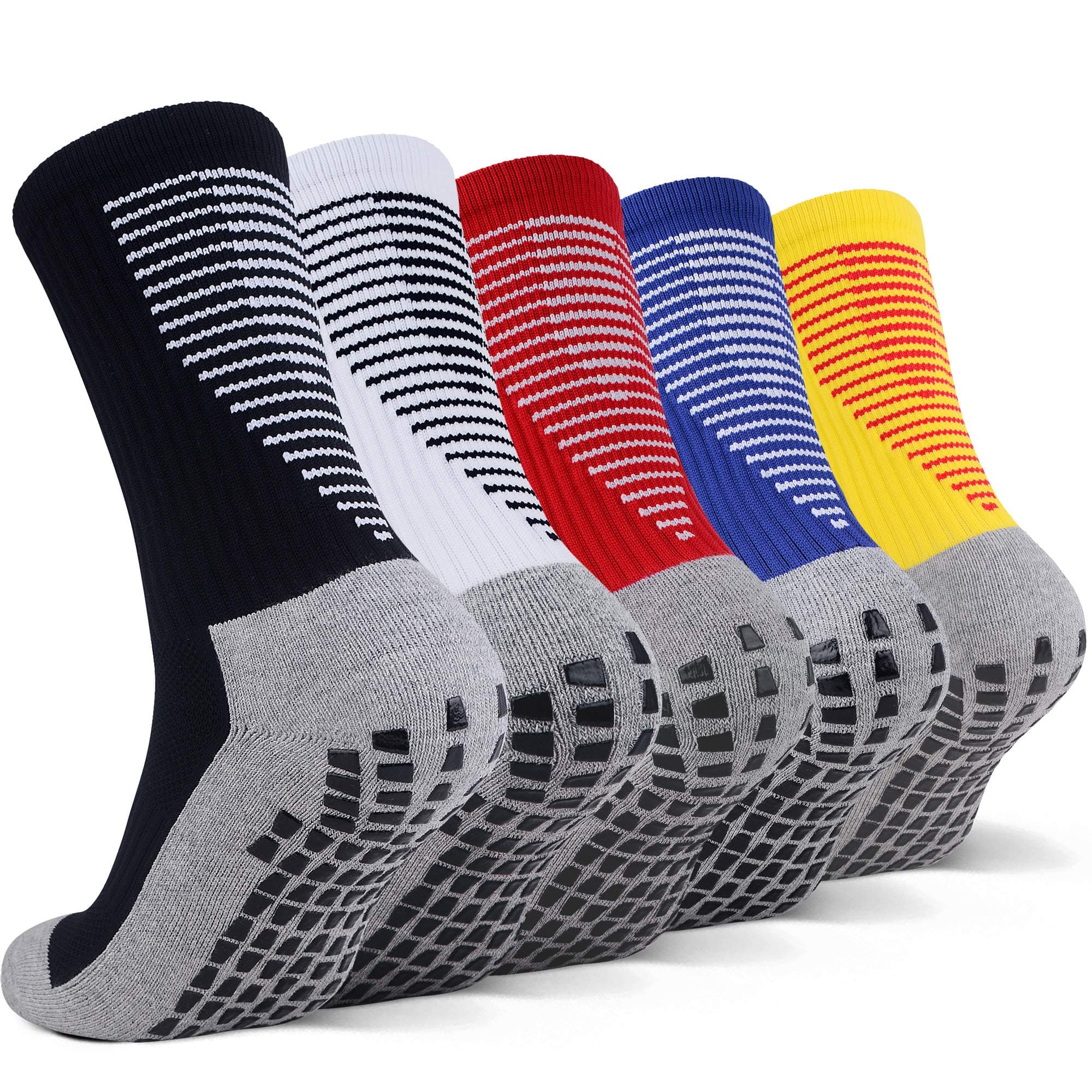 JHMGrip Non Slip Anti Slip Non Skid Slipper Sport Athletic Socks for Men and Women for US shoe sizes 6-12