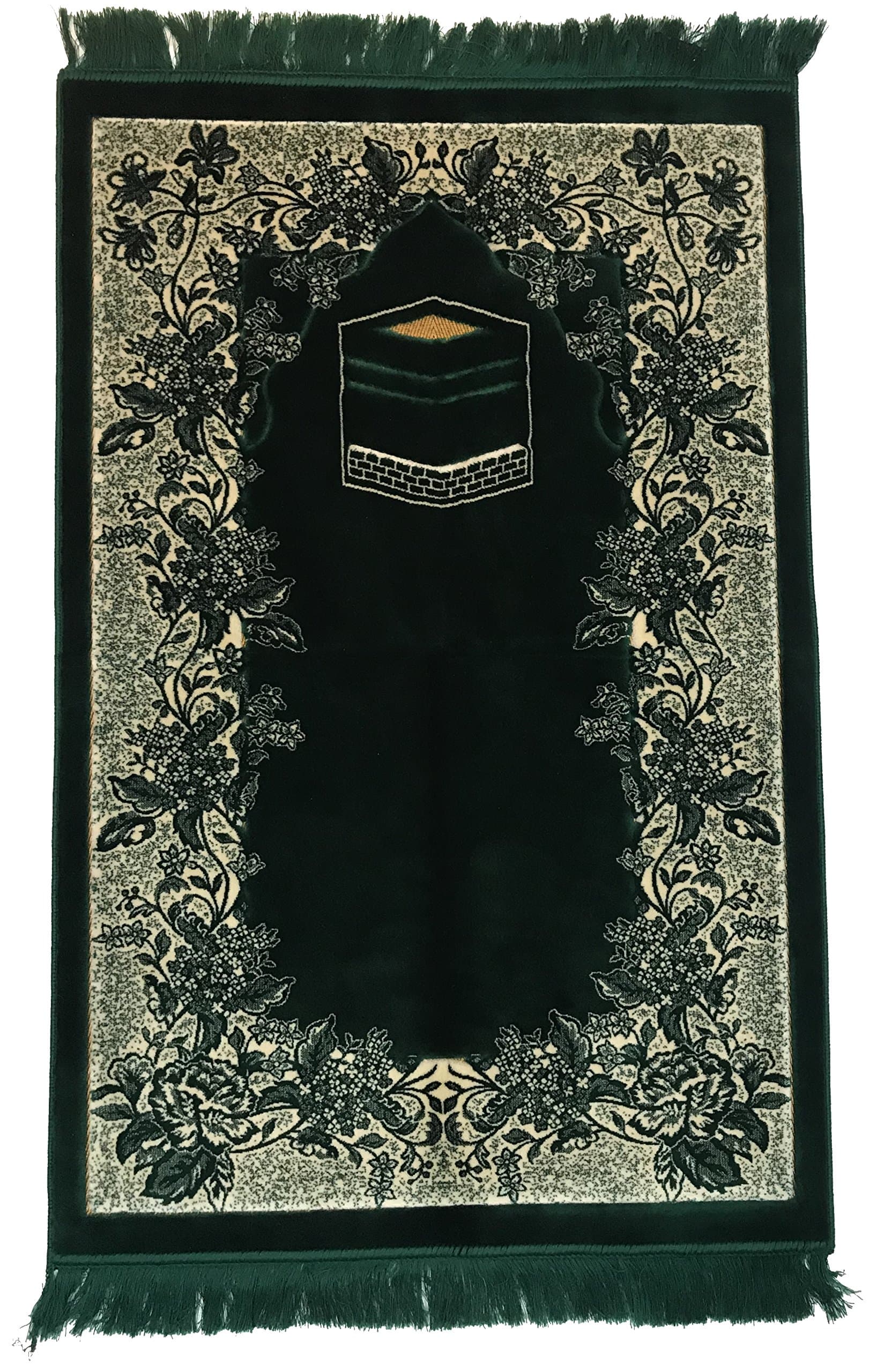 Velvet Prayer Rugs Sajda Rugs Sajjadah - Islamic Muslim Prayer Rugs Musalla Janamaz Prayer Mat Sajjadah Rug Prayer Carpets (Dark Olive Velvet (28" x 49"))