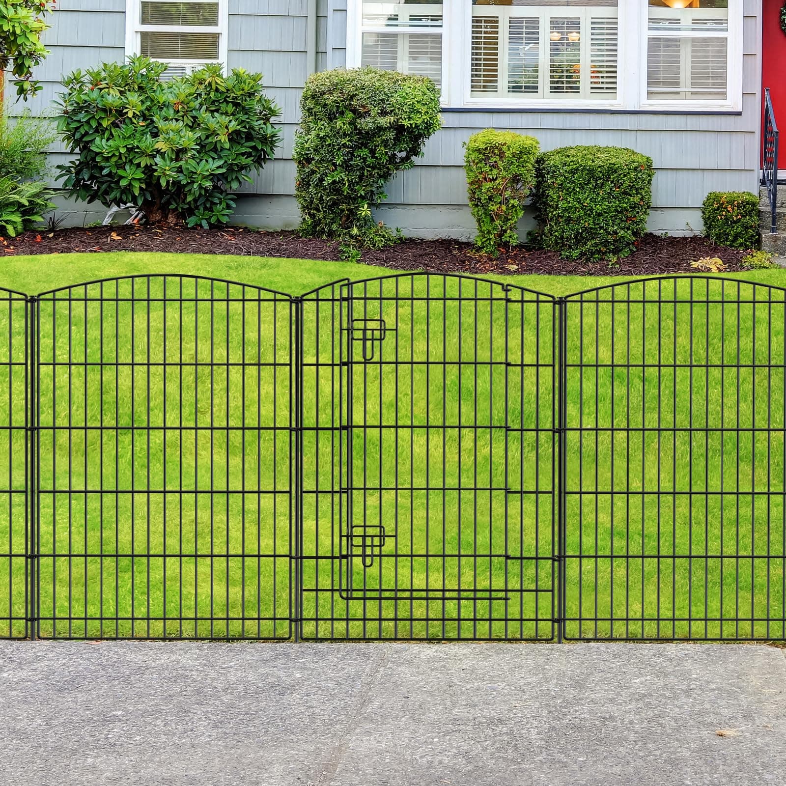 - INJOPEXI Decorative Garden Fence 12 Panels 26ft (L)×36in (H) Garden Fences with 11 Panels + 1 Gate, No Dig Animal Barrier Rabbit Fencing Rustproof Metal Wire Temporary Dog Fence for Patio Outdoor Yard