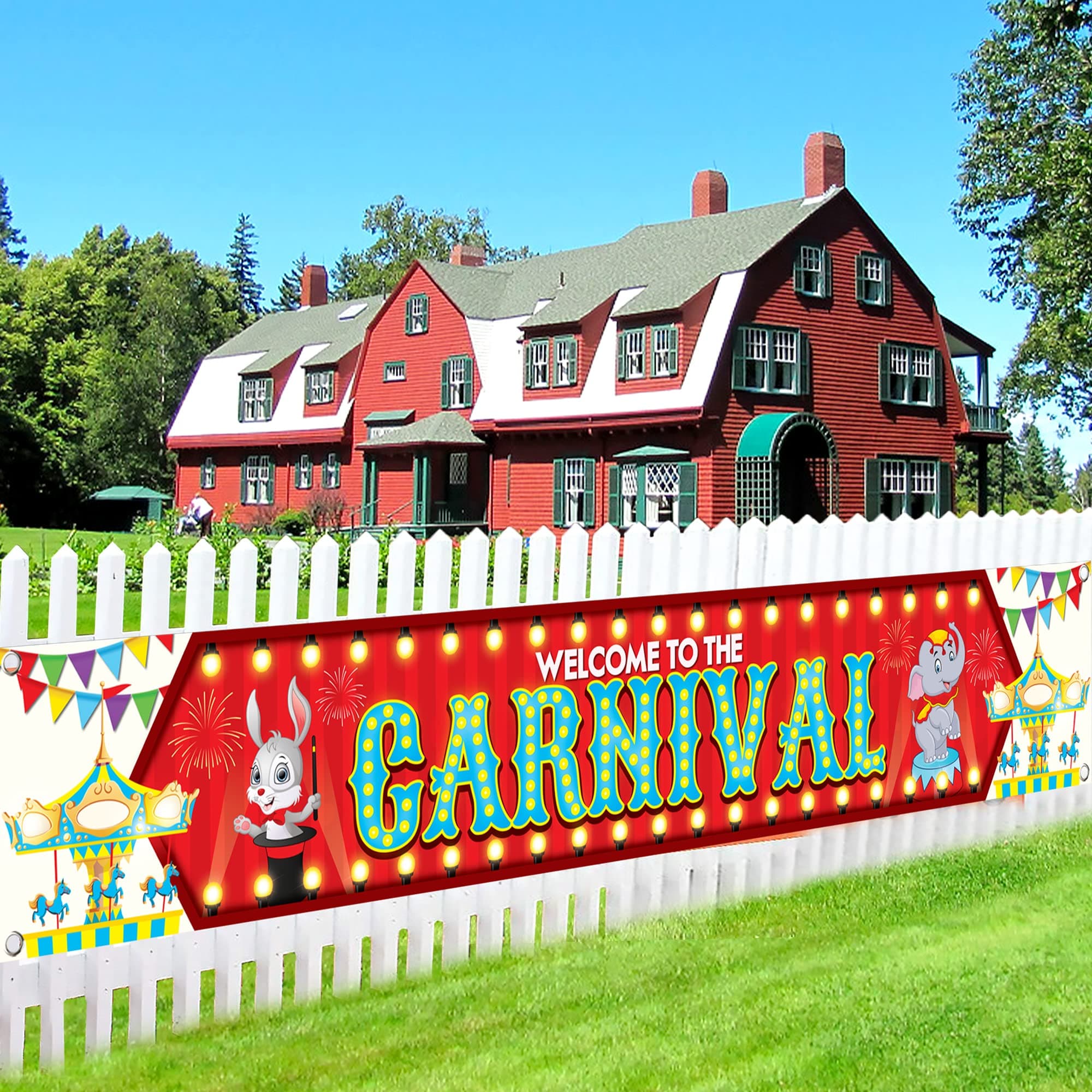 KatchOn, XtraLarge Welcome To The Carnival Banner - 120x20 Inch | Carnival Decorations | Circus Games Decoration for Event Outdoor | Circus Banner Backdrop Decorations