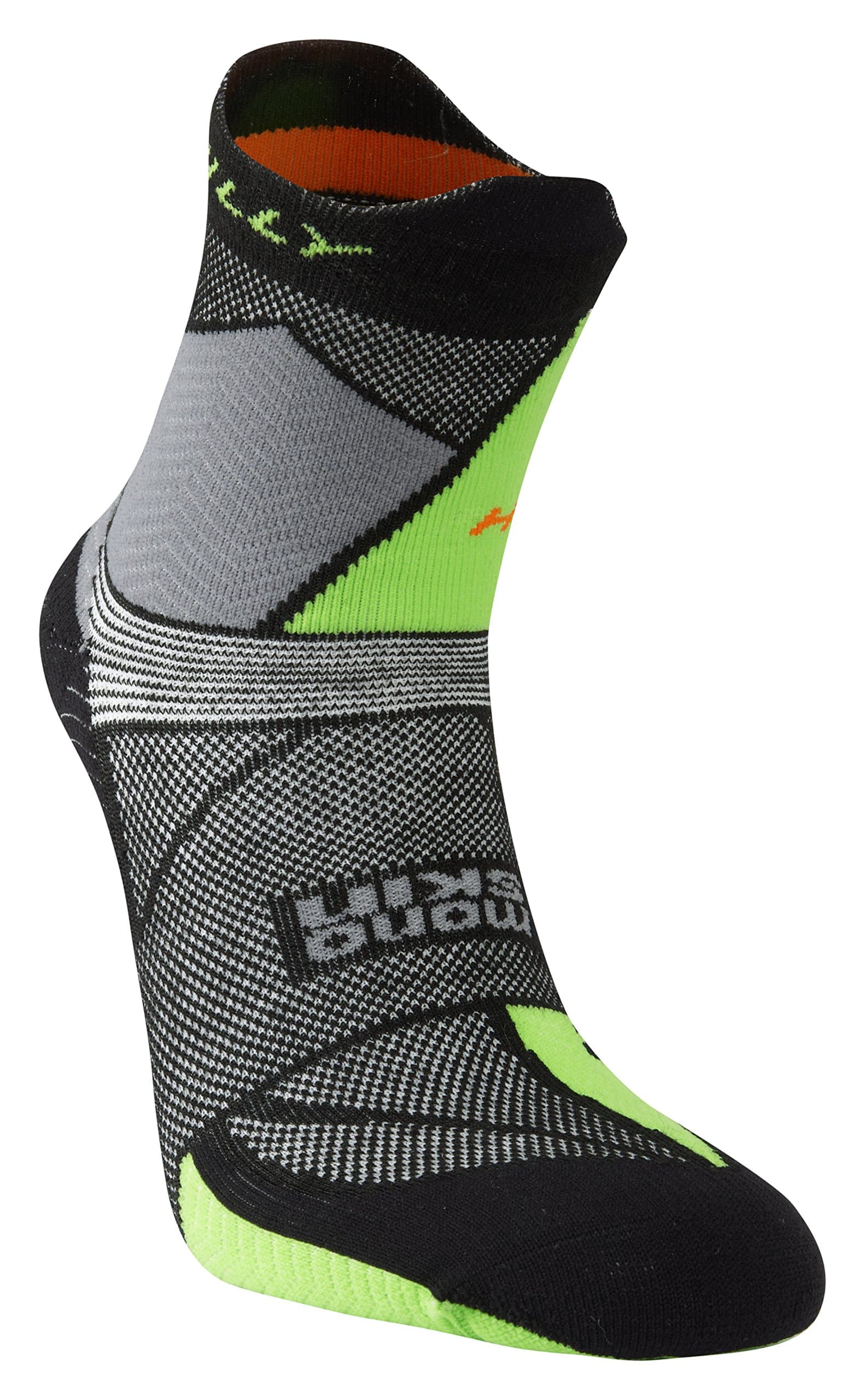 Hilly Mens Ultra Marathon Fresh Running Socks - Black/Grey/Green