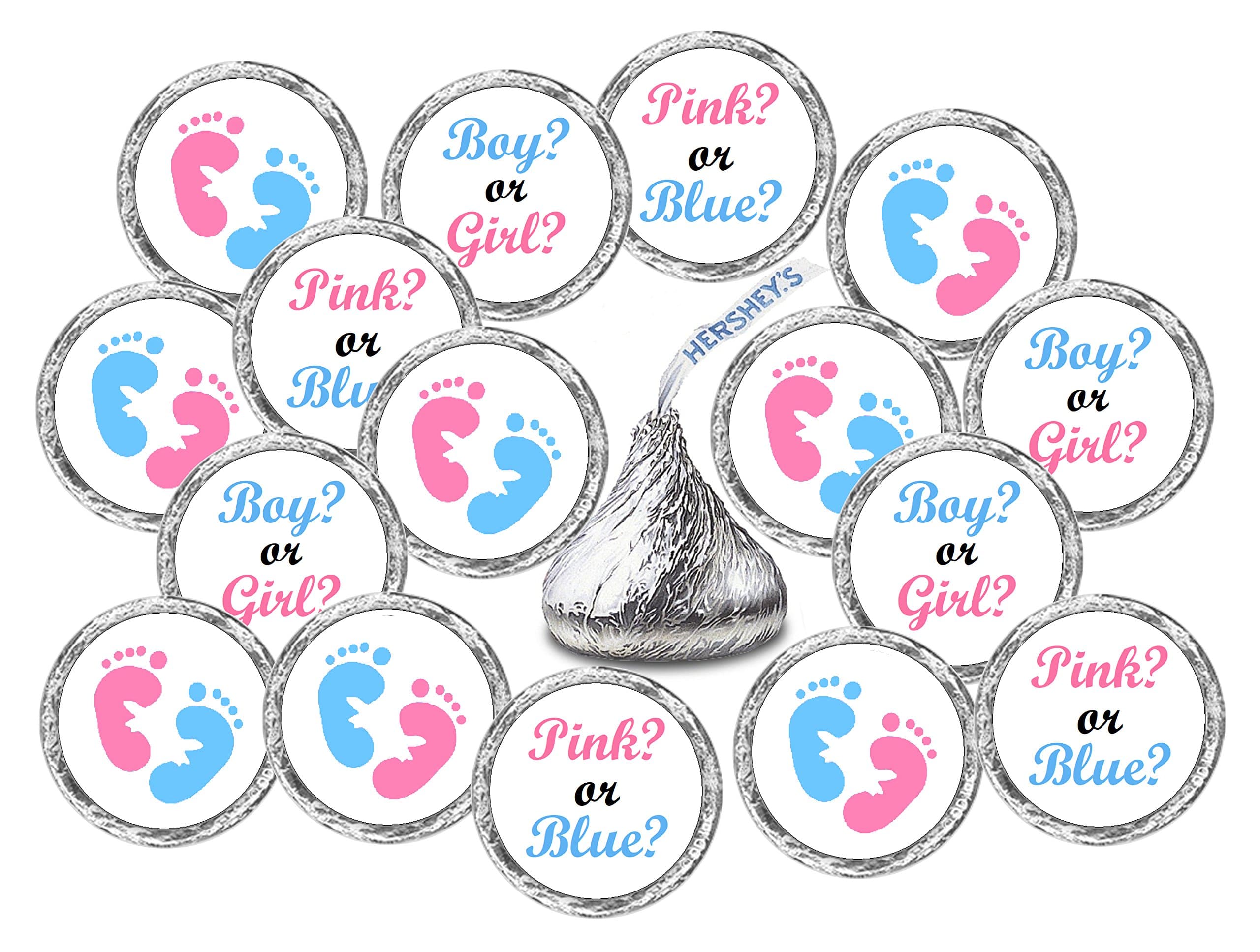 324 Pink and Blue Gender Reveal Baby Shower Favors Stickers for Baby Shower Or Baby Sprinkle Party Decorations, Boy or Girl Kisses Stickers, Baby Shower Gender Reveal Favors, Labels Made in USA