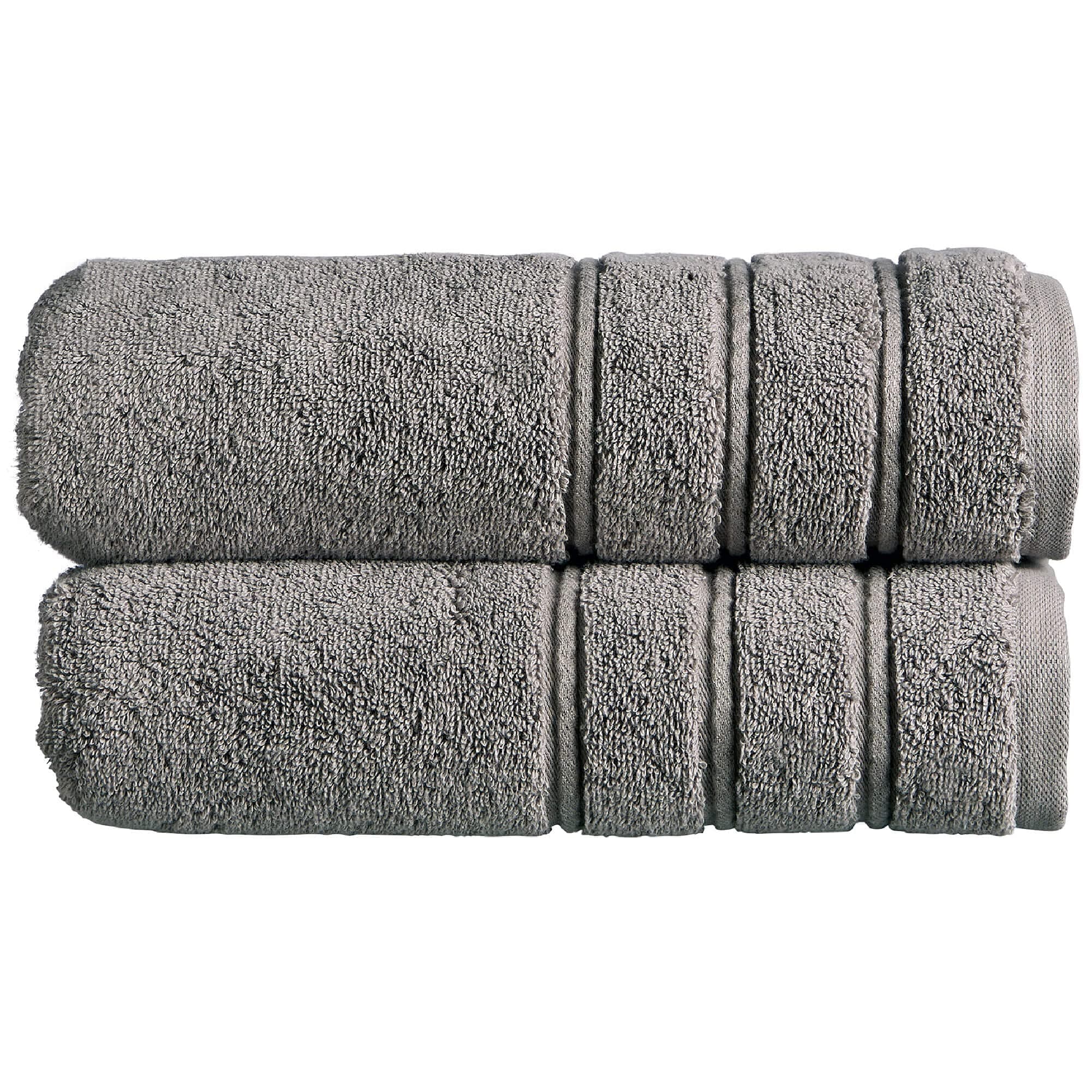 Christy Antalya Large Bath Towels | Set of 2 | 100% Turkish Cotton | 600GSM | Soft Plush Luxury Towel Set | 70 cm x 125 cm | Quick Dry | Storm Grey